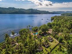 Dive into Lembeh at Hairball Resort - aerial view.